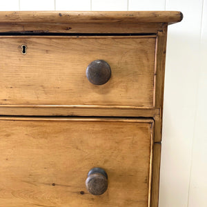 A Large 19th Century English Pine Chest of Drawers/Dresser with Tulip Feet