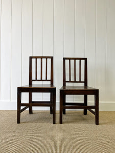 A Pair of English Oak and Elm Georgian Occasional Chairs c1800