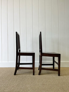 A Pair of English Oak and Elm Georgian Occasional Chairs c1800