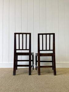 A Pair of English Oak and Elm Georgian Occasional Chairs c1800