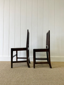 A Pair of English Oak and Elm Georgian Occasional Chairs c1800