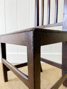 A Pair of English Oak and Elm Georgian Occasional Chairs c1800