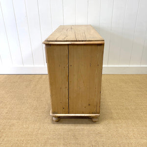 An Antique English Pine Chest of Drawers Dresser Tulip Feet c1890