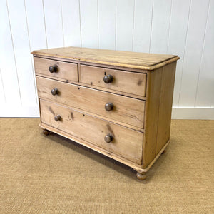 An Antique English Pine Chest of Drawers Dresser Tulip Feet c1890