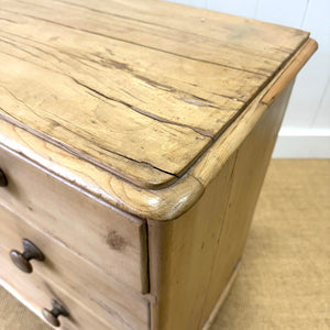 An Antique English Pine Chest of Drawers Dresser Tulip Feet c1890