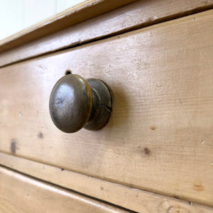 An Antique English Pine Chest of Drawers Dresser Tulip Feet c1890