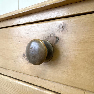 An Antique English Pine Chest of Drawers Dresser Tulip Feet c1890