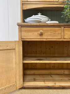 A 19th Century Pine Cupboard with Glazed Upper Doors