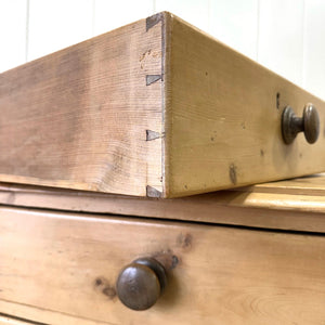 An Antique English Pine Chest of Drawers Dresser Tulip Feet c1890