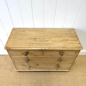 An Antique English Pine Chest of Drawers Dresser Tulip Feet c1890