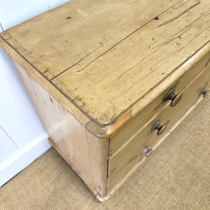 An Antique English Pine Chest of Drawers Dresser Tulip Feet c1890