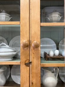 A 19th Century Pine Cupboard with Glazed Upper Doors