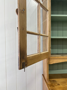 A 19th Century Pine Cupboard with Glazed Upper Doors