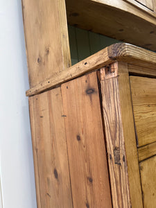 A 19th Century Pine Cupboard with Glazed Upper Doors