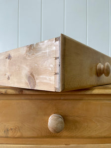 An Antique English Pine Chest of Drawers Dresser with Wooden Knobs c1890