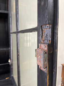 A Large and Stunning English Ebonized Pine Secretary Bookcase c1890