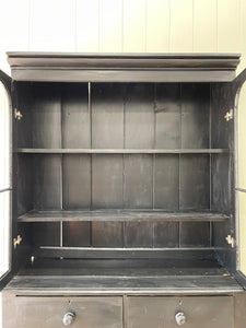 A Large and Stunning English Ebonized Pine Secretary Bookcase c1890