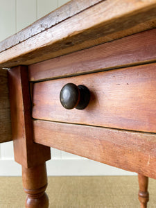 A Diminutive Antique English Country Pine Drop Leaf Kitchen Dining Table c1890