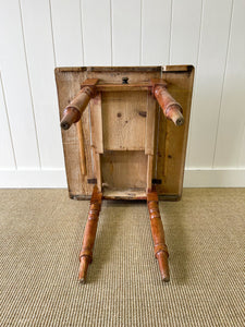 A Diminutive Antique English Country Pine Drop Leaf Kitchen Dining Table c1890