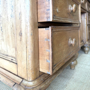 A Large 19th Century English Pine Bookcase Cabinet or Hutch