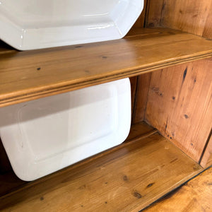 A Large 19th Century English Pine Bookcase Cabinet or Hutch