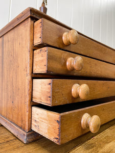 An English Pine Bank of Drawers Wooden Knobs c1890