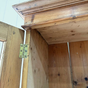 A Large 19th Century English Pine Bookcase Cabinet or Hutch