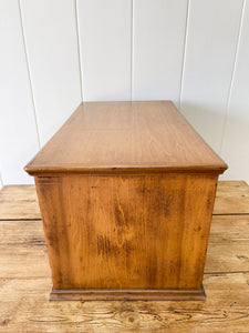 An English Pine Bank of Drawers Wooden Knobs c1890