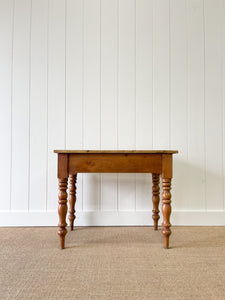 An Antique English Country Pine Console Table with Drawers c1890