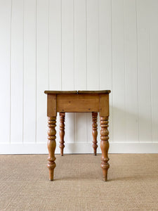 An Antique English Country Pine Console Table with Drawers c1890