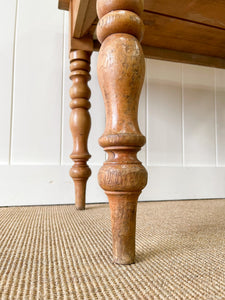 An Antique English Country Pine Console Table with Drawers c1890