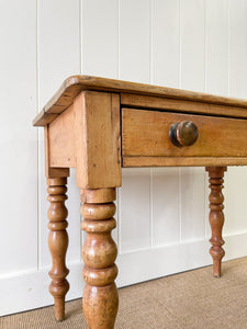 An Antique English Country Pine Console Table with Drawers c1890