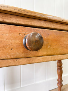 An Antique English Country Pine Console Table with Drawers c1890