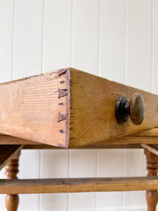 An Antique English Country Pine Console Table with Drawers c1890