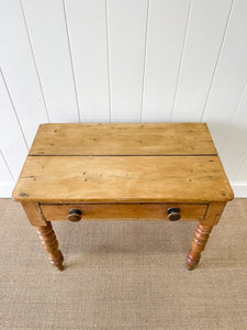 An Antique English Country Pine Console Table with Drawers c1890