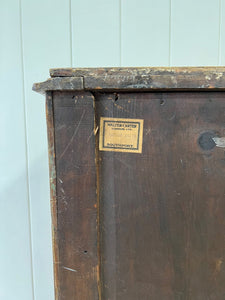 A Large English Pine Chest of Drawers Dresser on Bun Feet c1890