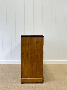 A Large English Pine Chest of Drawers Dresser on Bun Feet c1890