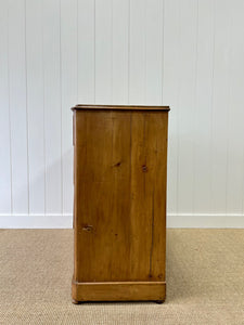 A Large English Pine Chest of Drawers Dresser on Bun Feet c1890