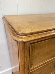 A Large English Pine Chest of Drawers Dresser on Bun Feet c1890