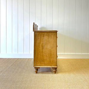 An Antique English Pine Chest of Drawers Dresser Tulip Feet c1890