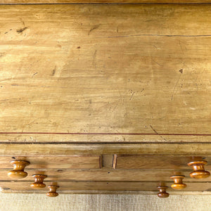 An Antique English Pine Chest of Drawers Dresser Tulip Feet c1890