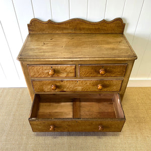 An Antique English Pine Chest of Drawers Dresser Tulip Feet c1890