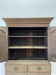 A Large 18th Century English Oak Linen Press Cupboard