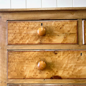 An Antique English Pine Chest of Drawers Dresser Tulip Feet c1890