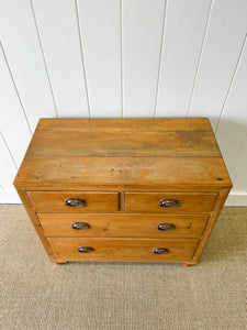 A Happy English Pine Chest of Drawers Dresser c1890