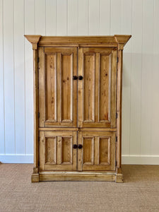 A Charming Vintage English Pine Armoire