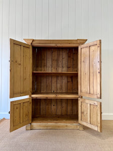 A Charming Vintage English Pine Armoire