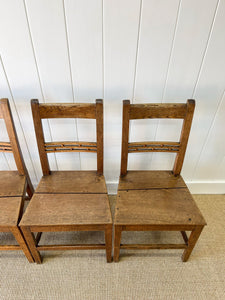 A Set of 4 English Oak and Elm Georgian Chairs c1800