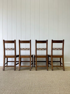 A Set of 4 English Oak and Elm Georgian Chairs c1800