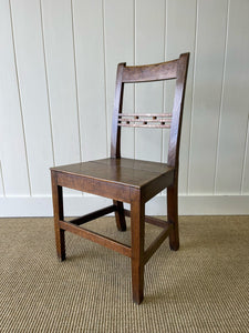 A Set of 4 English Oak and Elm Georgian Chairs c1800